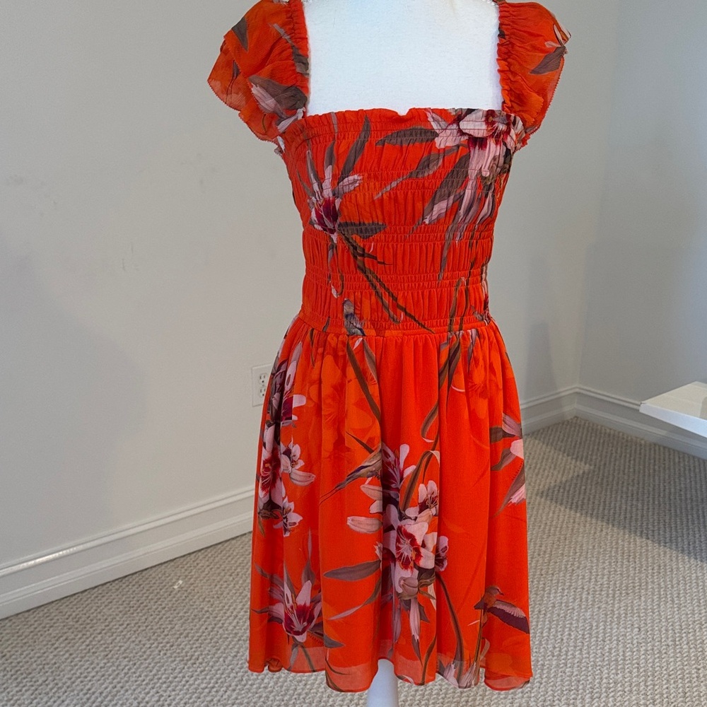 All Saints Orange Floral Dress